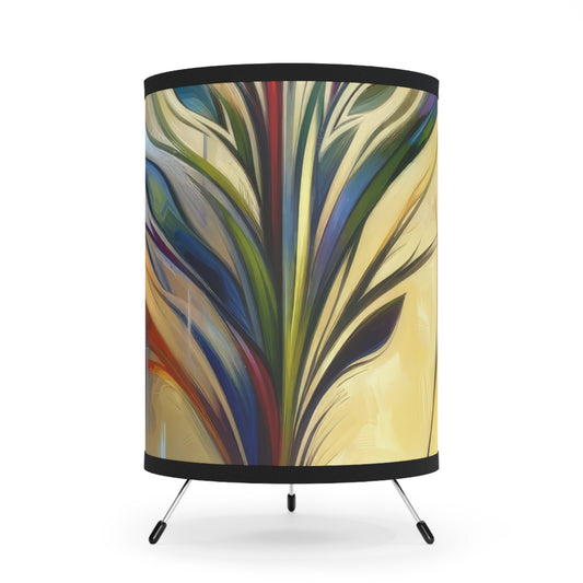 Pruning Distraction Tachism Tripod Lamp with High-Res Printed Shade, US\CA plug - ATUH.ART
