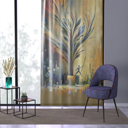 Pruning Distraction Tachism Window Curtain - ATUH.ART