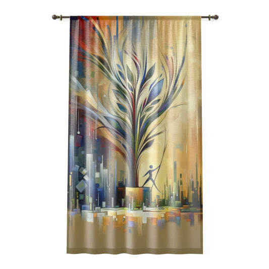 Pruning Distraction Tachism Window Curtain - ATUH.ART