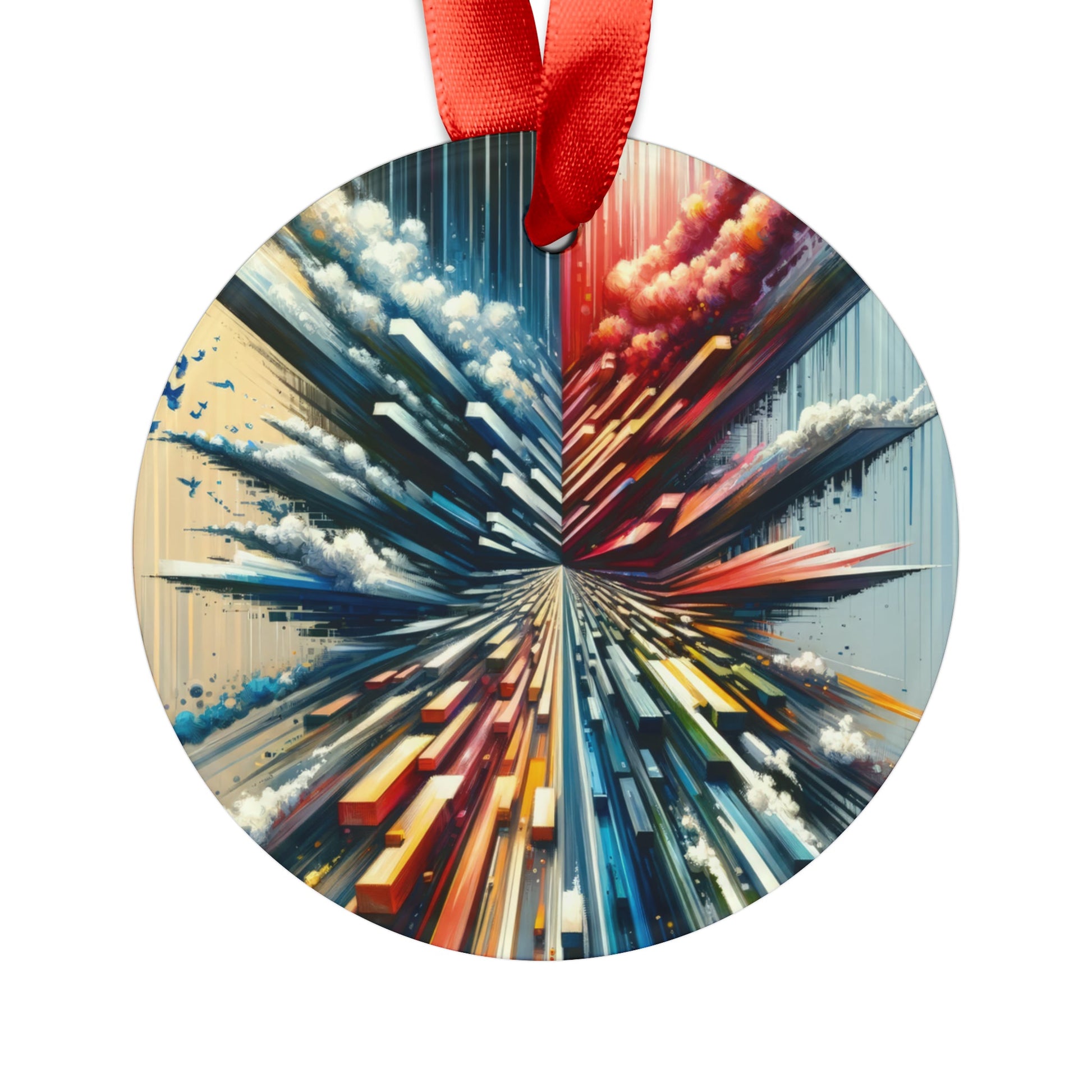 Rapid Perspective Shift Acrylic Ornament with Ribbon - ATUH.ART