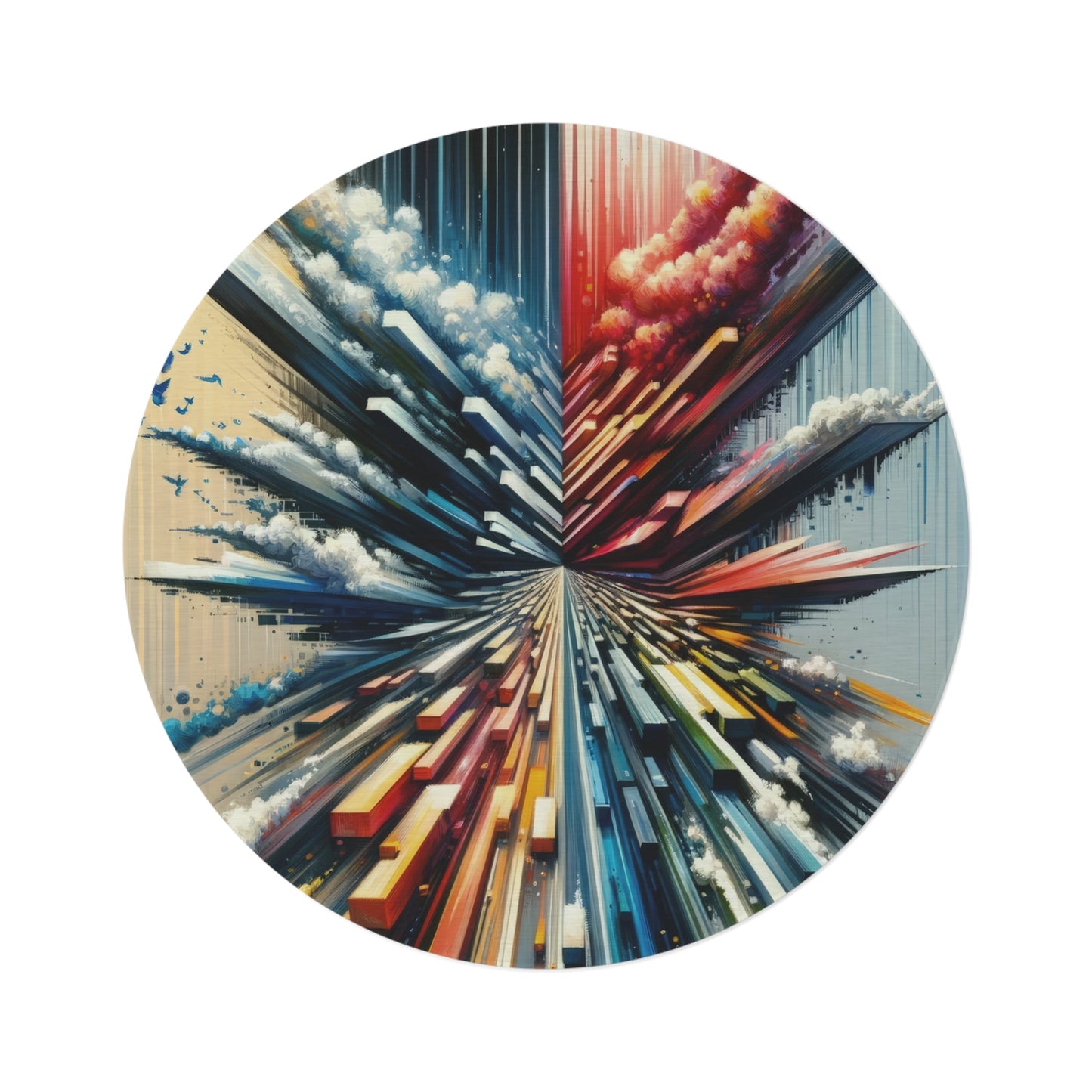 Rapid Perspective Shift Round Rug - ATUH.ART