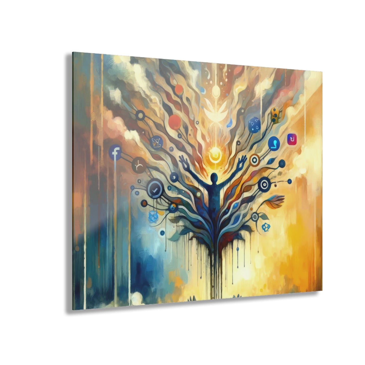 Reflective Digital Meditation Acrylic Prints (French Cleat Hanging) - ATUH.ART
