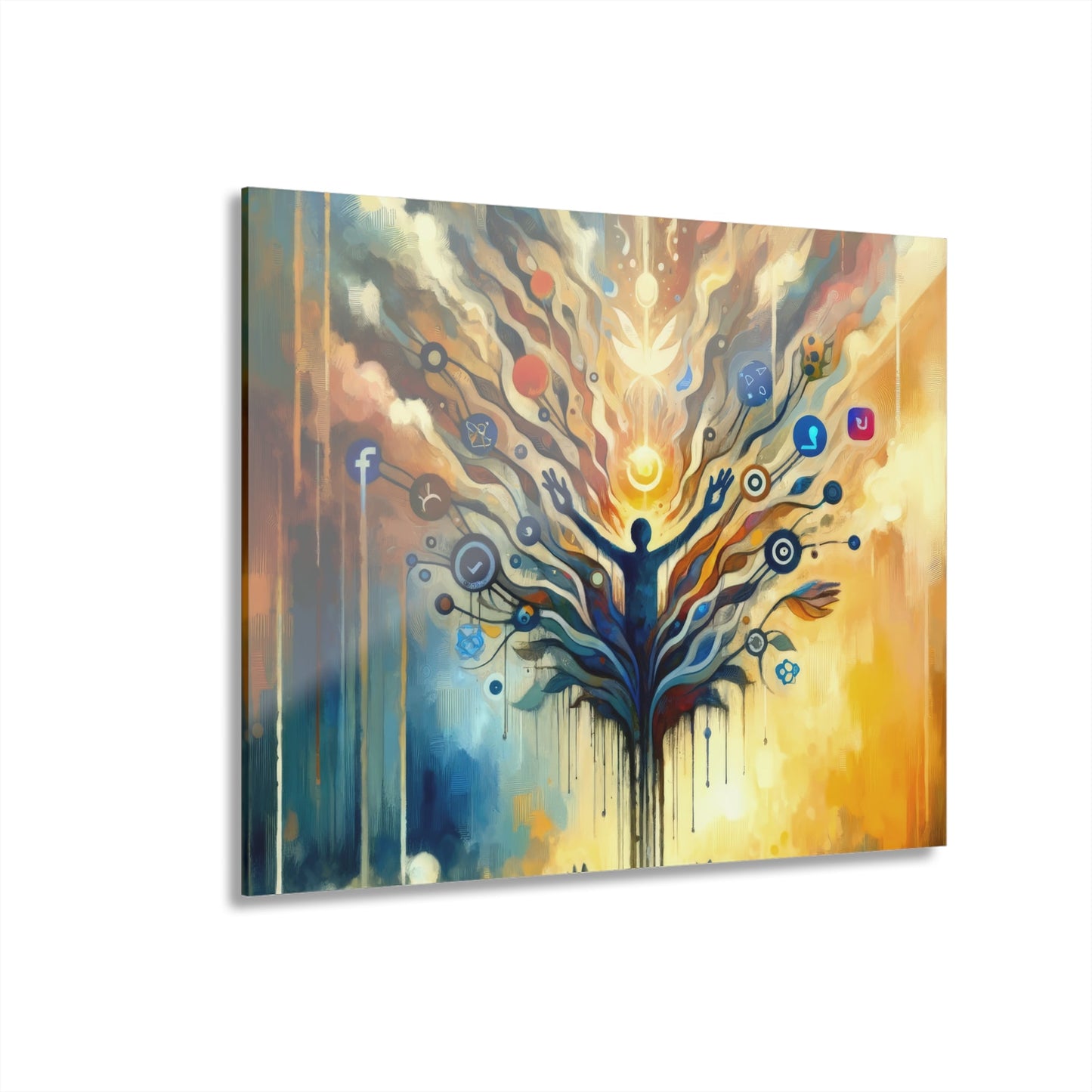 Reflective Digital Meditation Acrylic Prints (French Cleat Hanging) - ATUH.ART