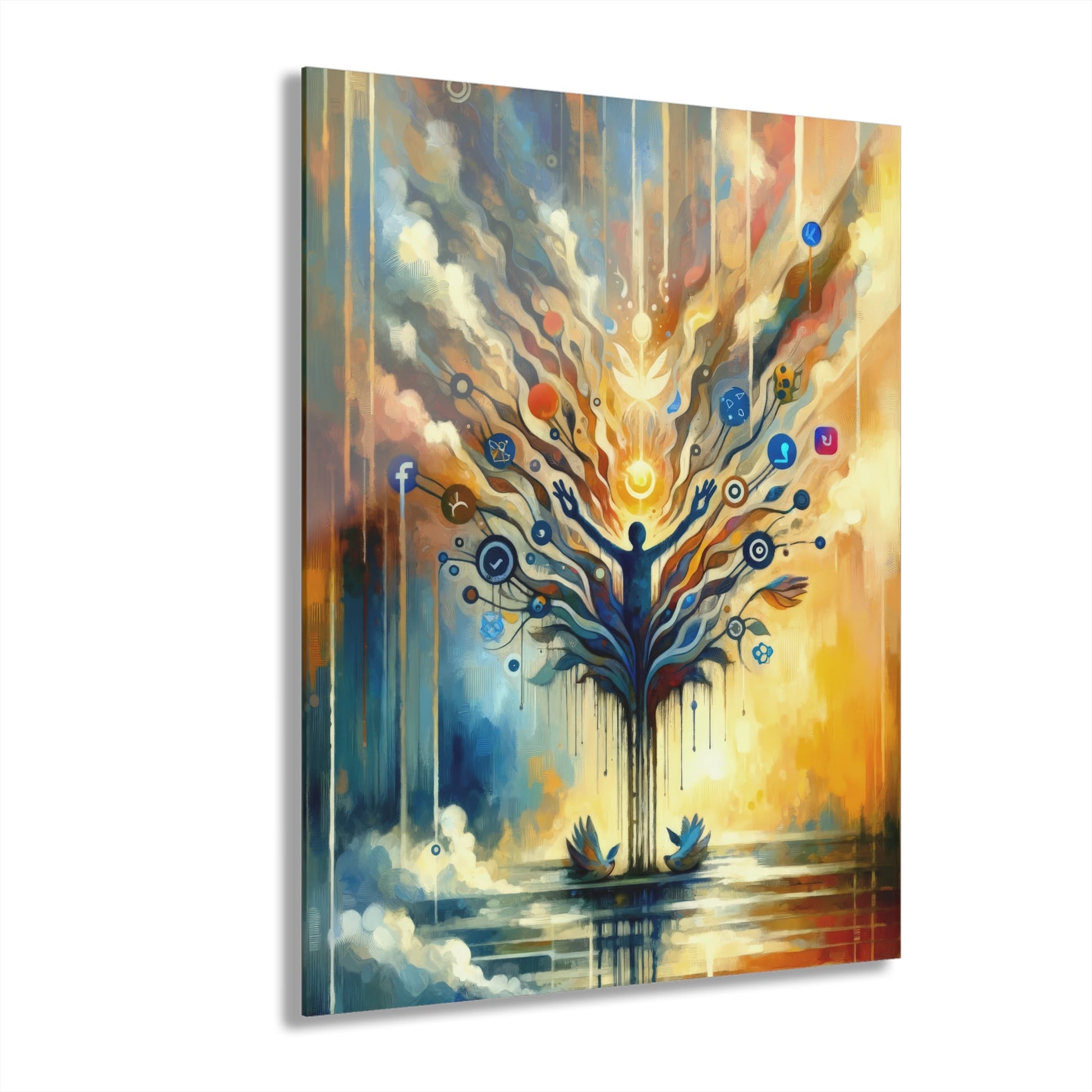 Reflective Digital Meditation Acrylic Prints (French Cleat Hanging) - ATUH.ART