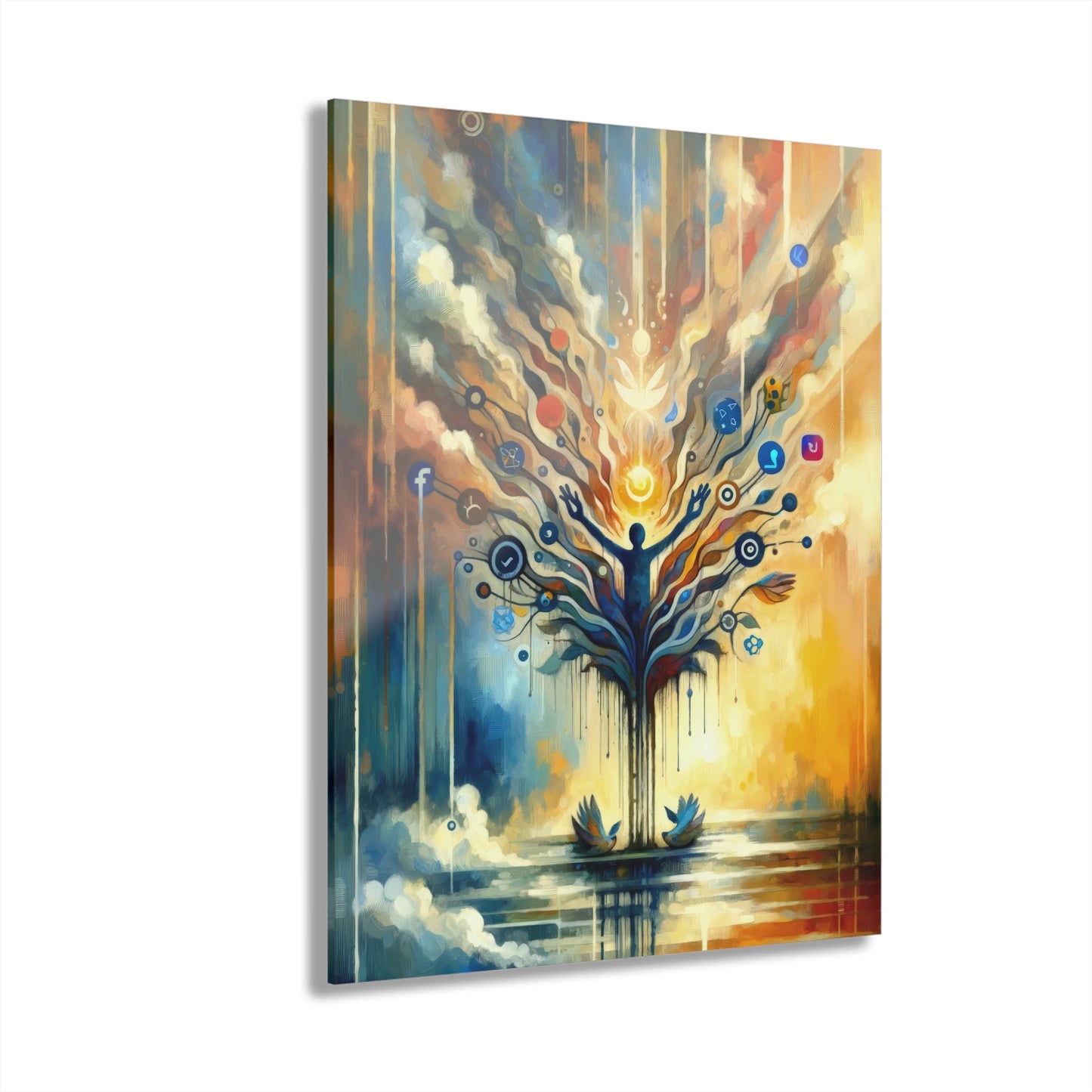 Reflective Digital Meditation Acrylic Prints (French Cleat Hanging) - ATUH.ART