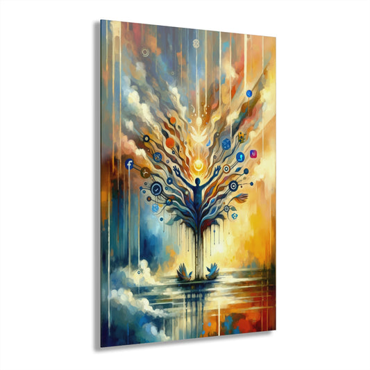 Reflective Digital Meditation Acrylic Prints (French Cleat Hanging) - ATUH.ART