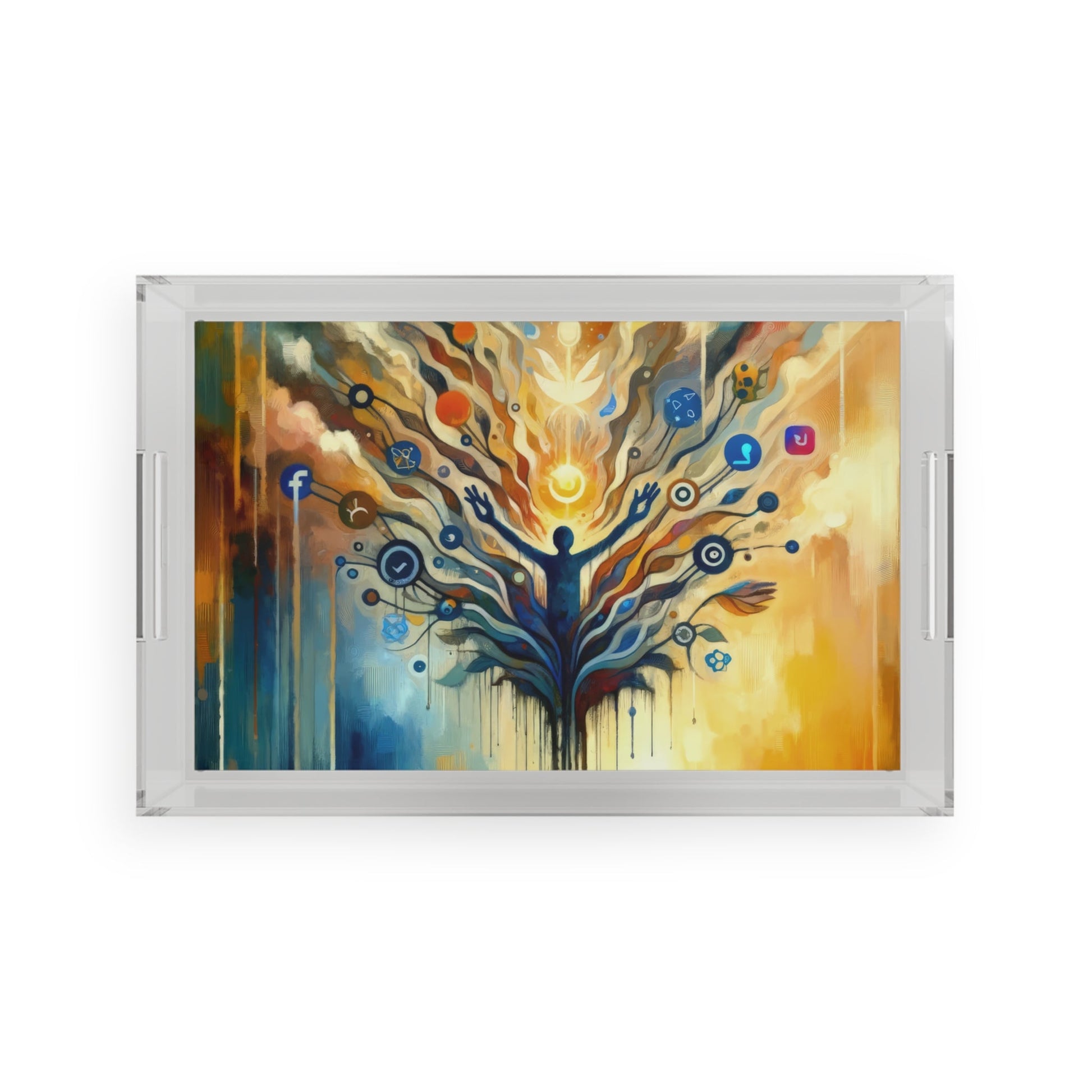 Reflective Digital Meditation Acrylic Serving Tray - ATUH.ART