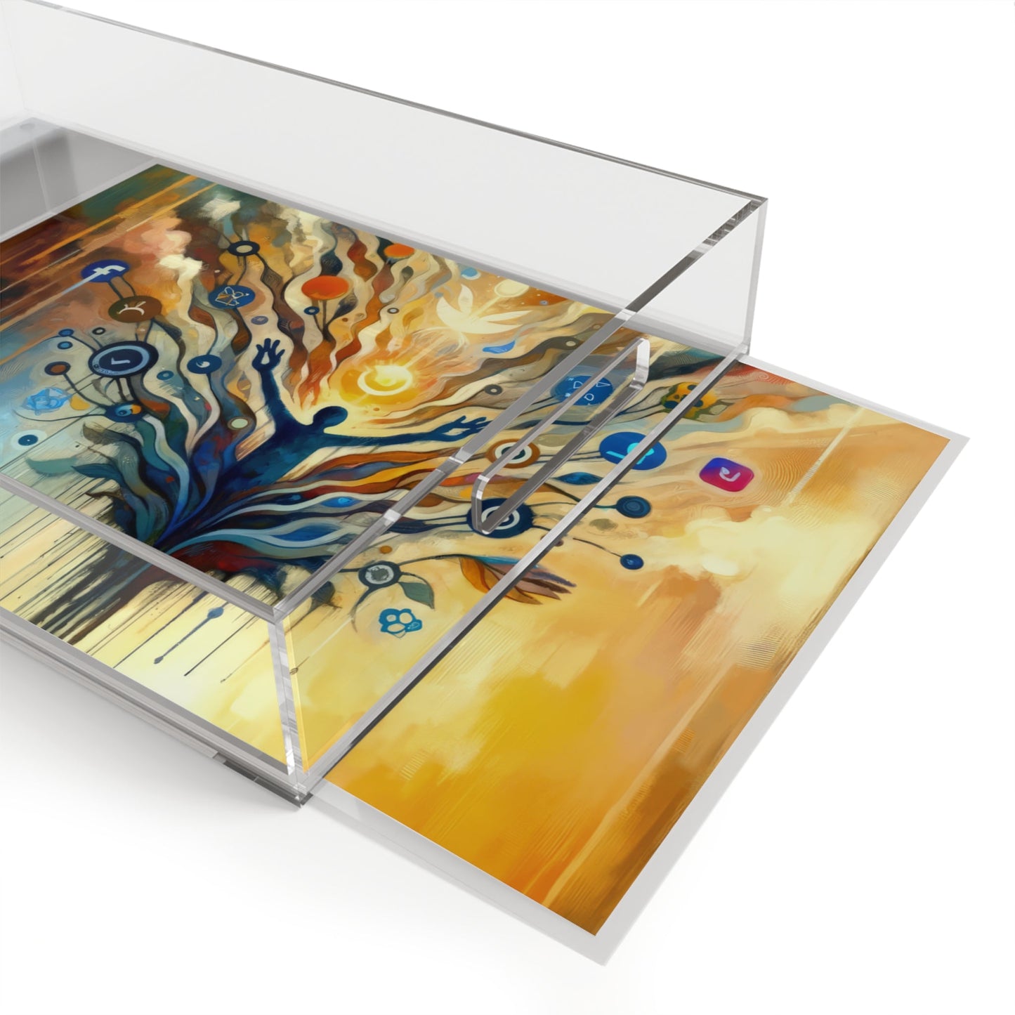 Reflective Digital Meditation Acrylic Serving Tray - ATUH.ART