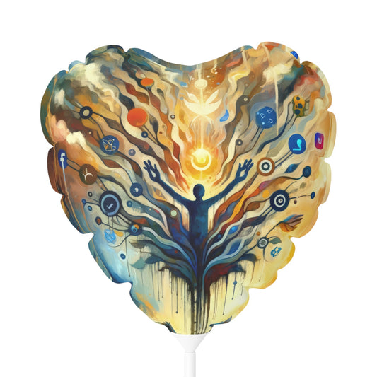 Reflective Digital Meditation Balloon (Round and Heart-shaped), 11" - ATUH.ART