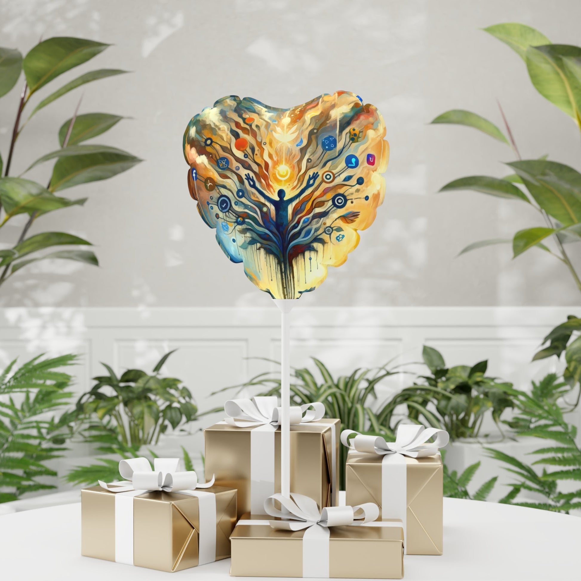 Reflective Digital Meditation Balloon (Round and Heart-shaped), 11" - ATUH.ART