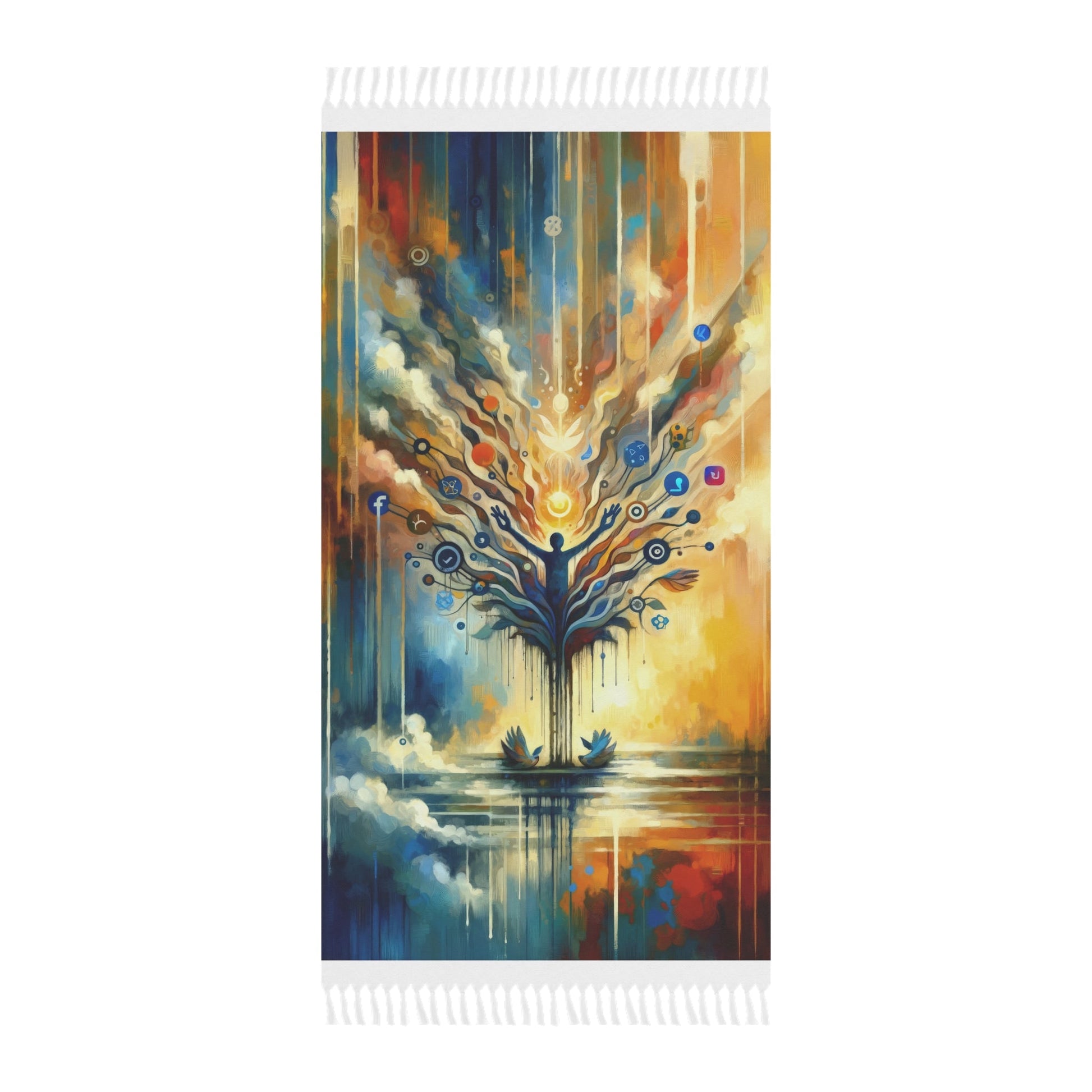 Reflective Digital Meditation Boho Beach Cloth - ATUH.ART