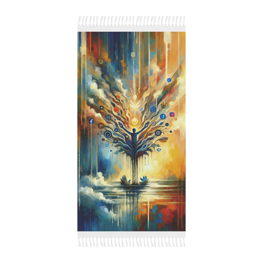 Reflective Digital Meditation Boho Beach Cloth - ATUH.ART