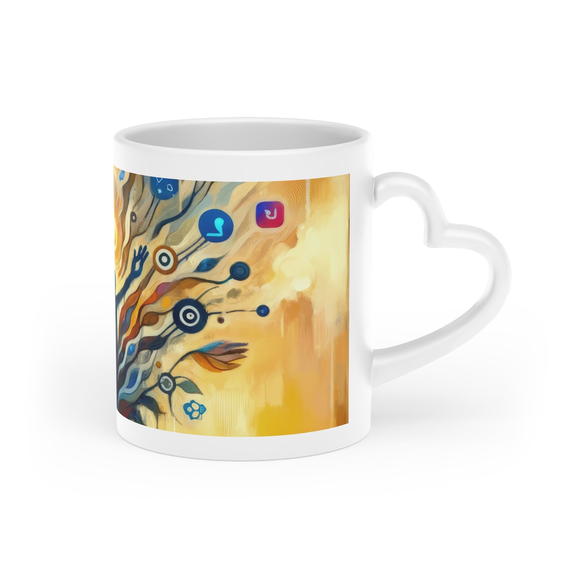 Reflective Digital Meditation Heart-Shaped Mug - ATUH.ART