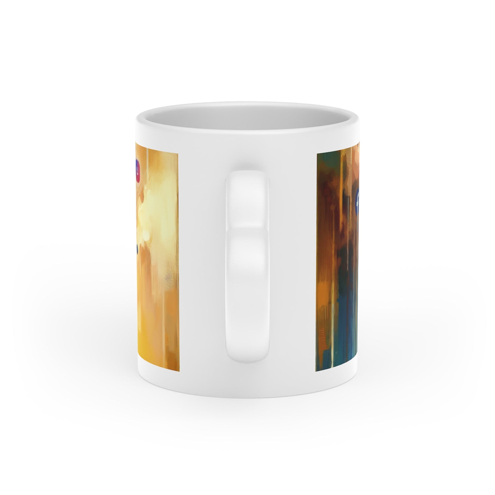 Reflective Digital Meditation Heart-Shaped Mug - ATUH.ART