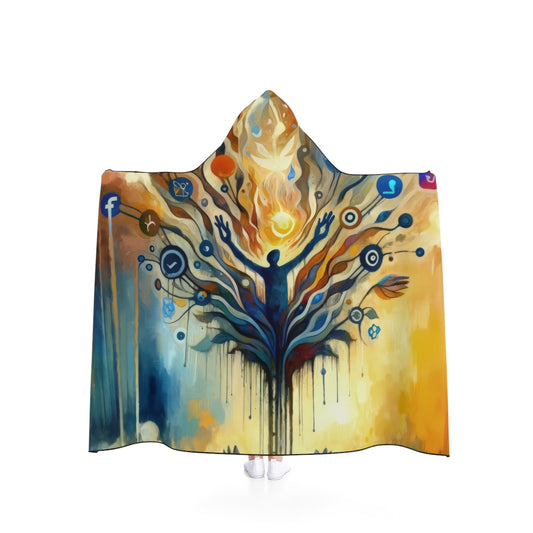 Reflective Digital Meditation Hooded Blanket - ATUH.ART
