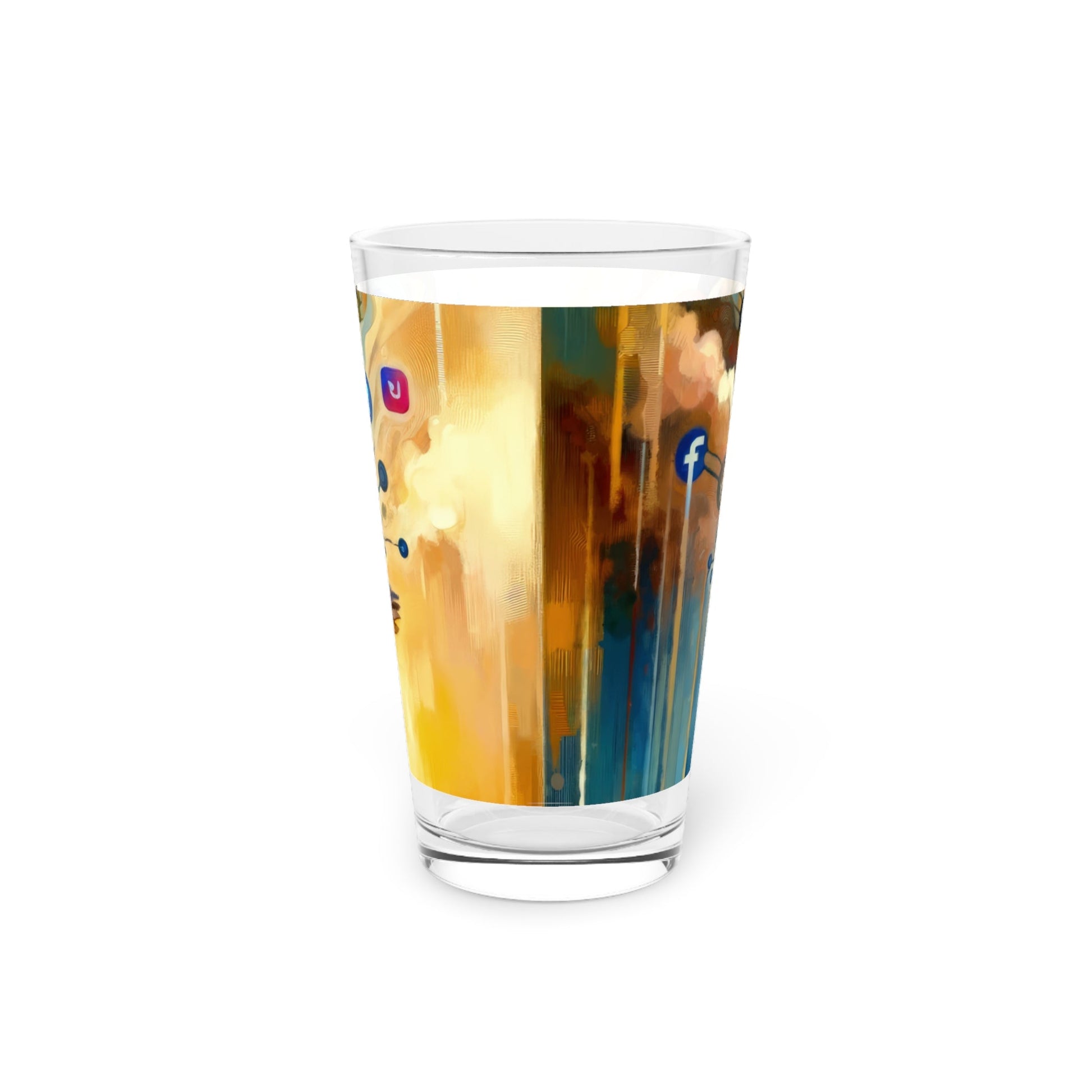 Reflective Digital Meditation Pint Glass, 16oz - ATUH.ART