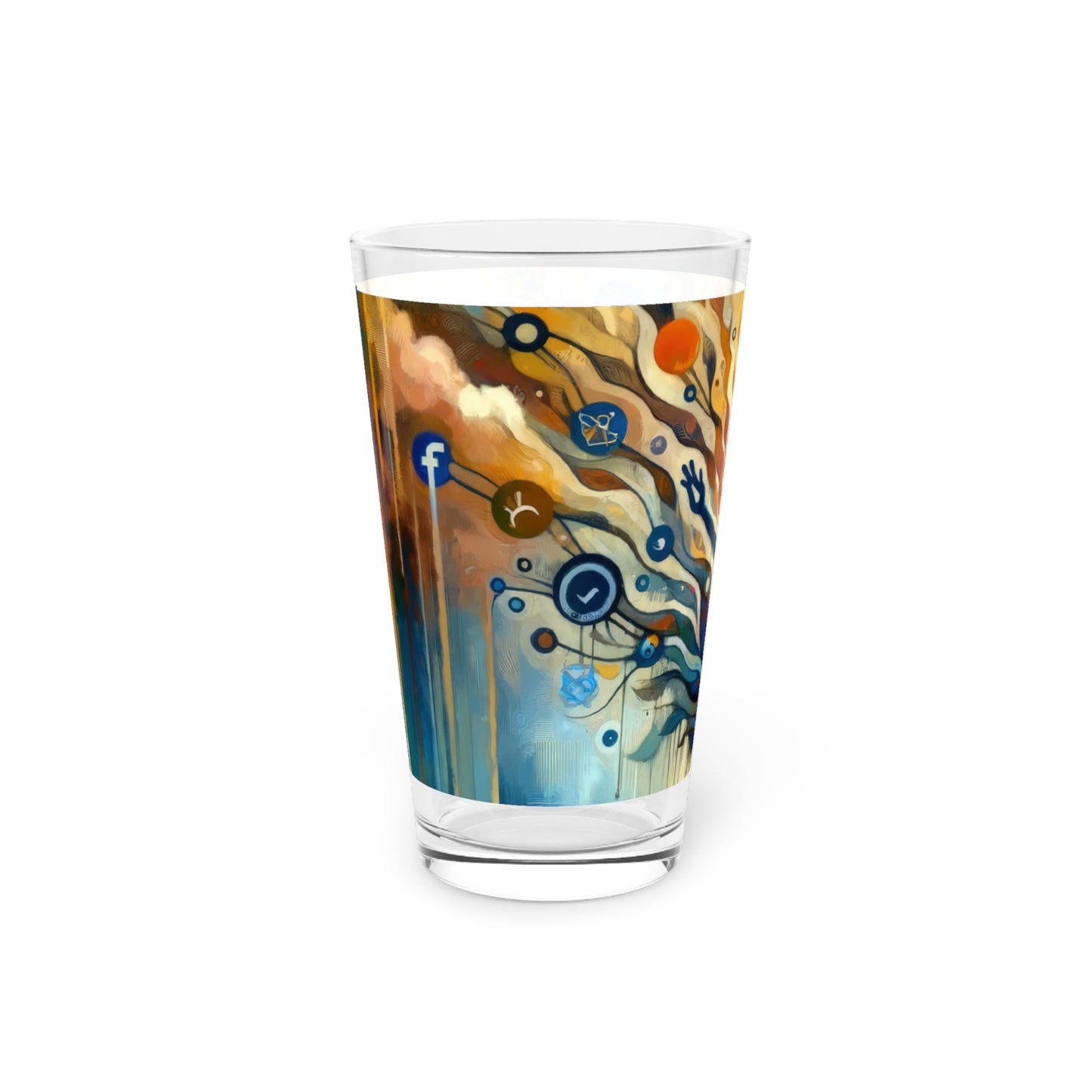 Reflective Digital Meditation Pint Glass, 16oz - ATUH.ART