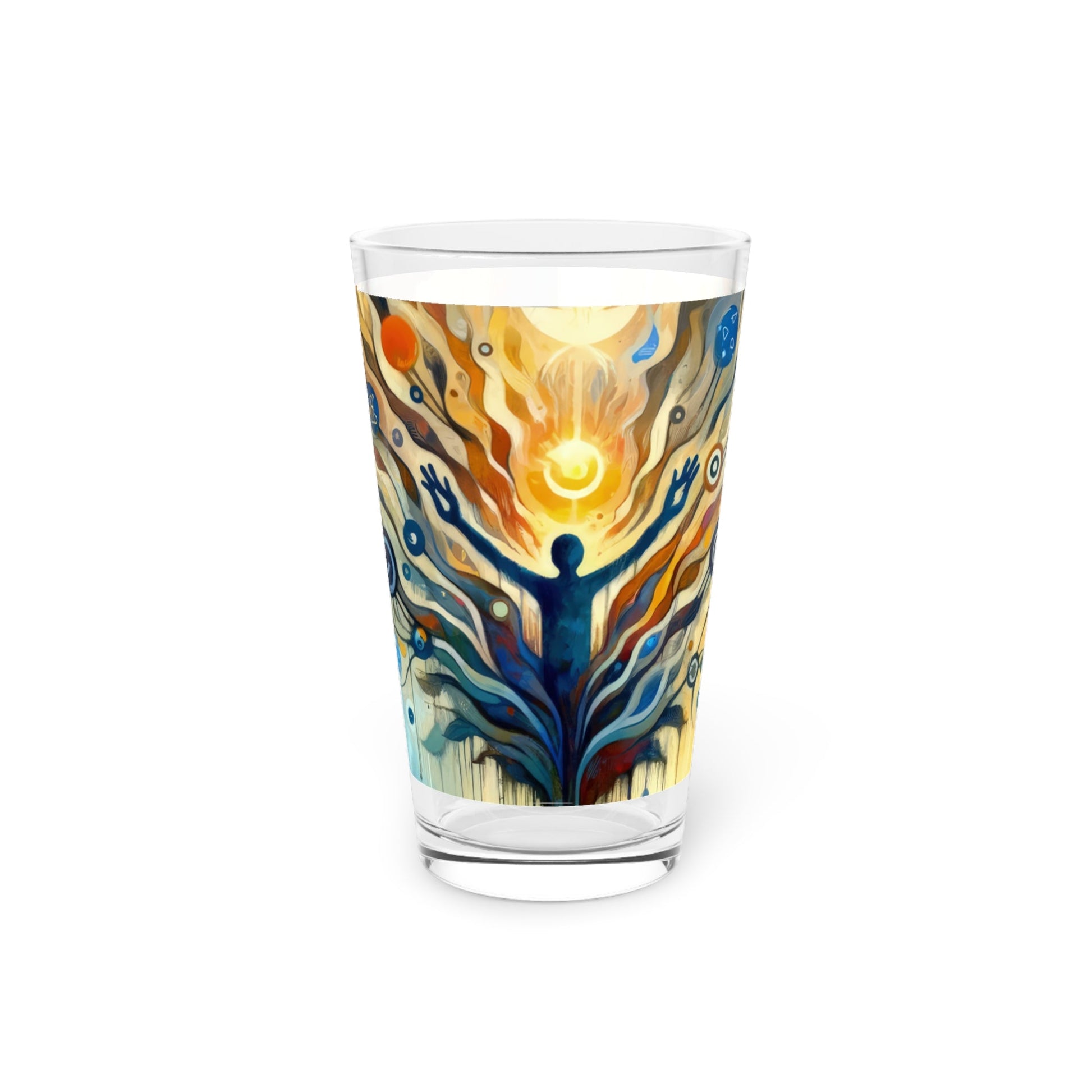 Reflective Digital Meditation Pint Glass, 16oz - ATUH.ART