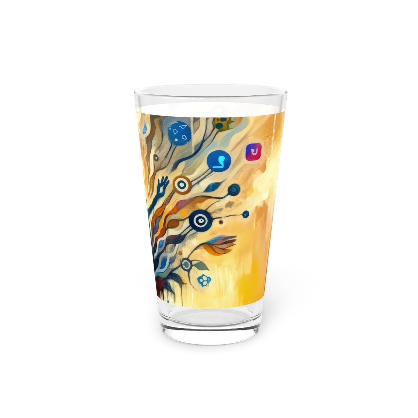 Reflective Digital Meditation Pint Glass, 16oz - ATUH.ART