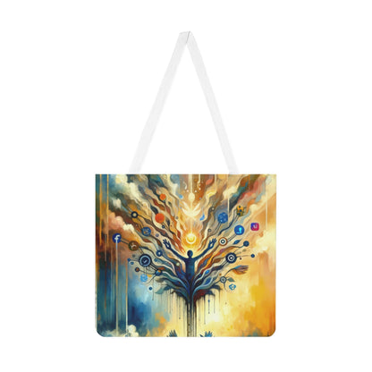 Reflective Digital Meditation Shoulder Tote Bag (AOP) - ATUH.ART