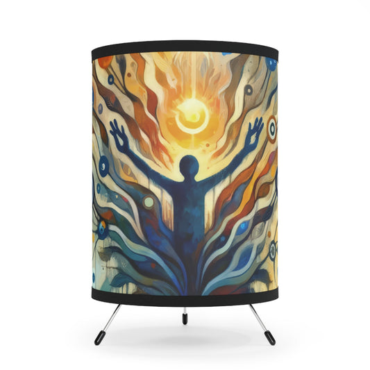 Reflective Digital Meditation Tripod Lamp with High-Res Printed Shade, US\CA plug - ATUH.ART