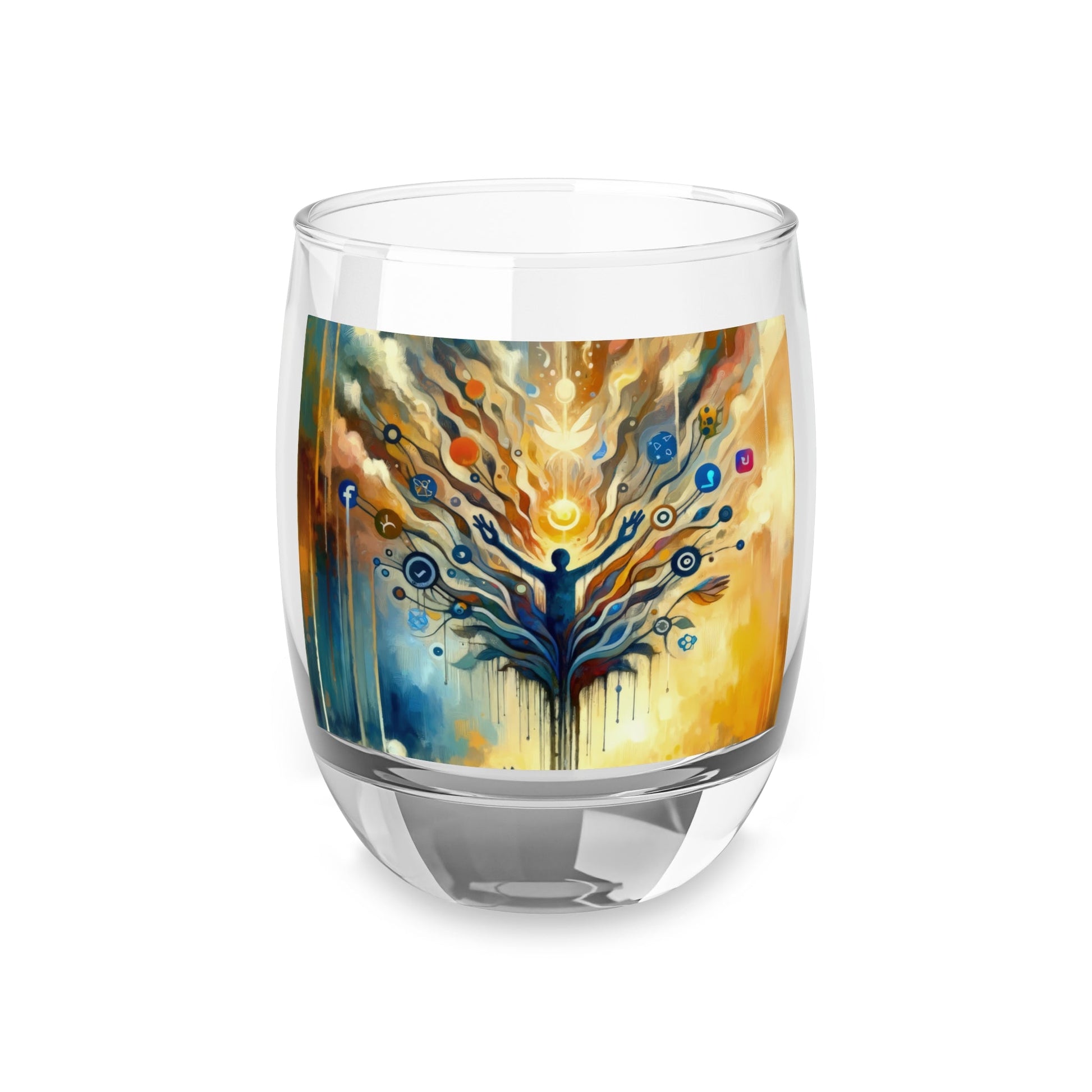 Reflective Digital Meditation Whiskey Glass - ATUH.ART