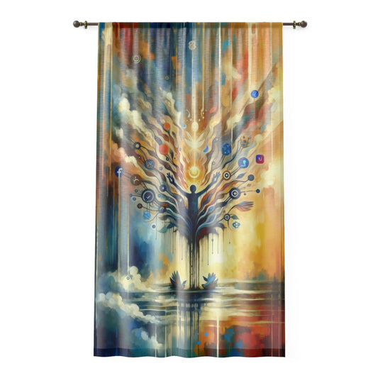 Reflective Digital Meditation Window Curtain - ATUH.ART