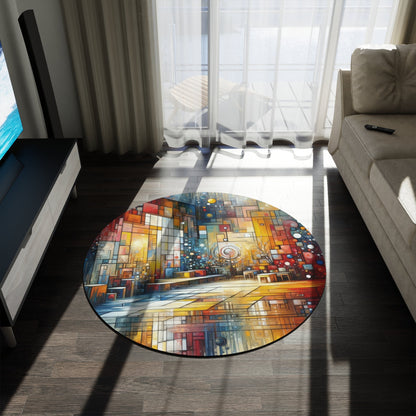 Reflective Habitation Art Round Rug - ATUH.ART