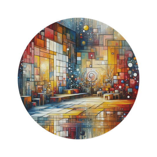 Reflective Habitation Art Round Rug - ATUH.ART
