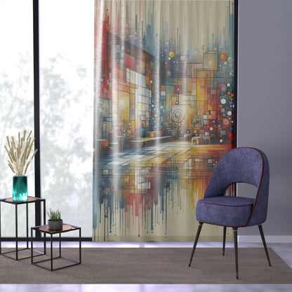 Reflective Habitation Art Window Curtain - ATUH.ART