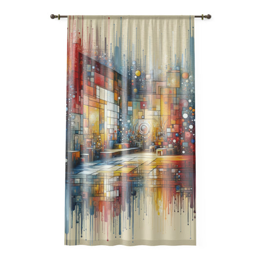 Reflective Habitation Art Window Curtain - ATUH.ART