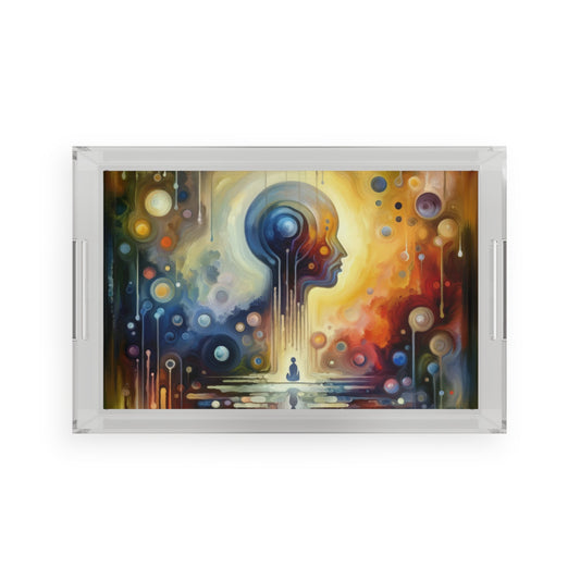 Reflective Oneness Healing Acrylic Serving Tray - ATUH.ART