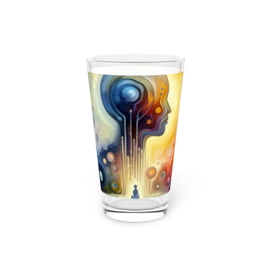 Reflective Oneness Healing Pint Glass, 16oz - ATUH.ART