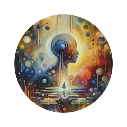 Reflective Oneness Healing Round Rug - ATUH.ART