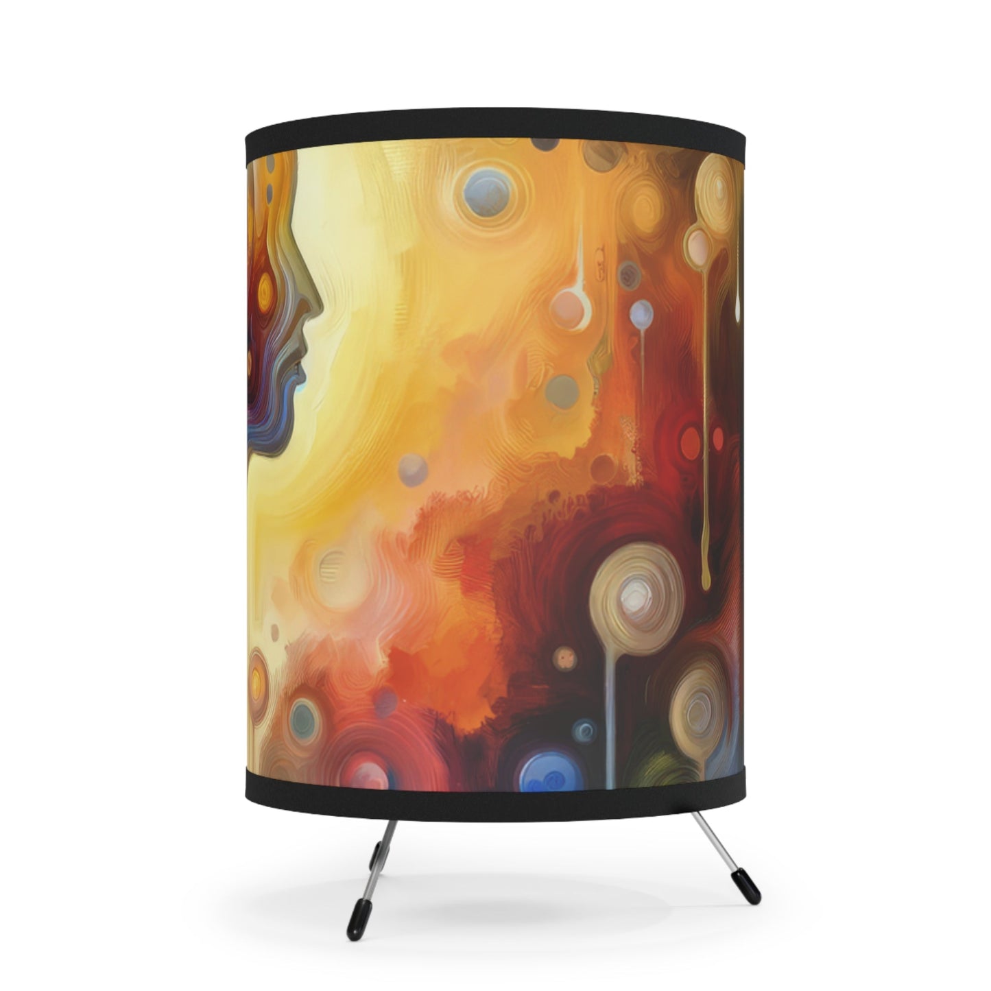 Reflective Oneness Healing Tripod Lamp with High-Res Printed Shade, US\CA plug - ATUH.ART