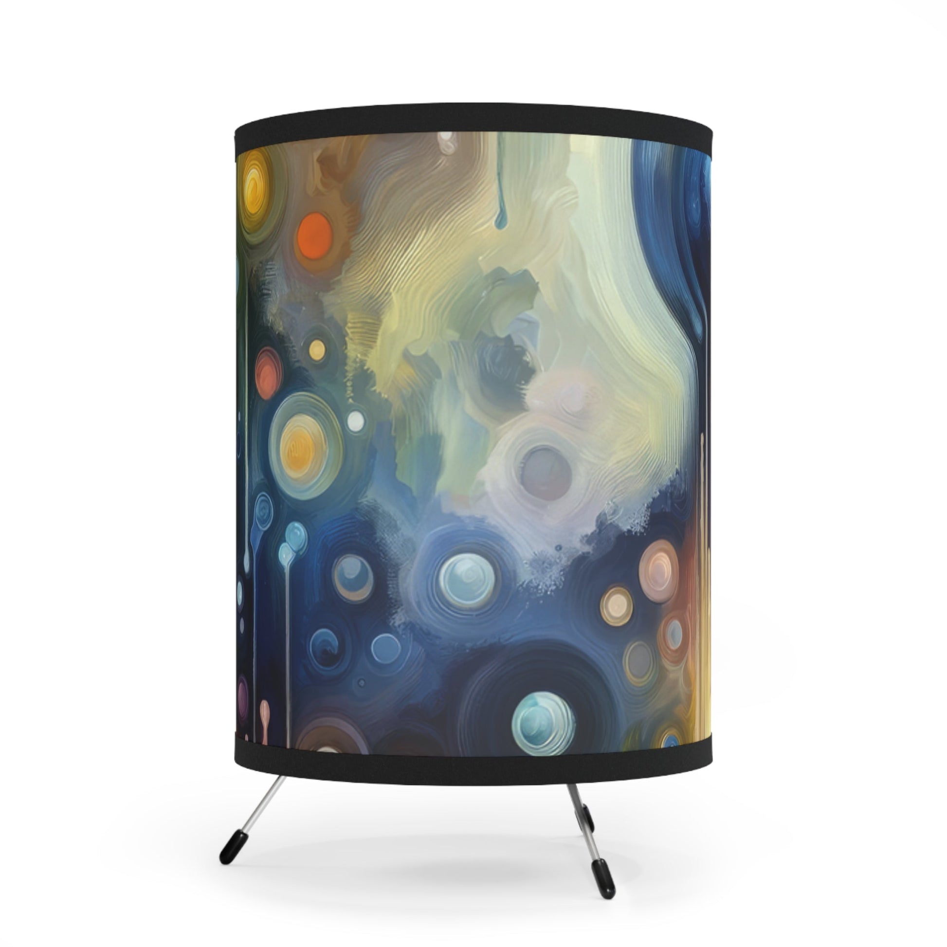 Reflective Oneness Healing Tripod Lamp with High-Res Printed Shade, US\CA plug - ATUH.ART