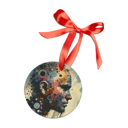 Reflective Tachism Contemplation Acrylic Ornament with Ribbon - ATUH.ART