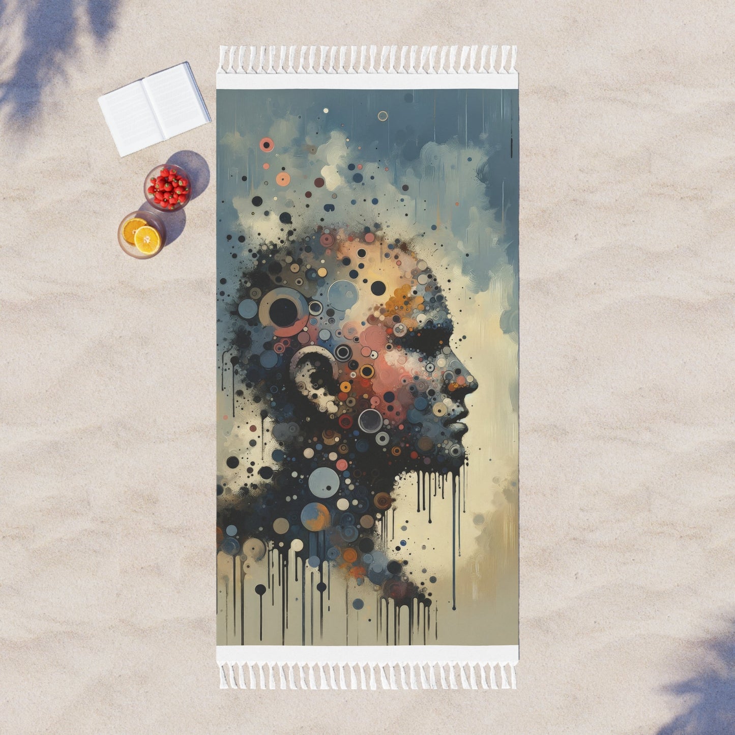 Reflective Tachism Contemplation Boho Beach Cloth - ATUH.ART
