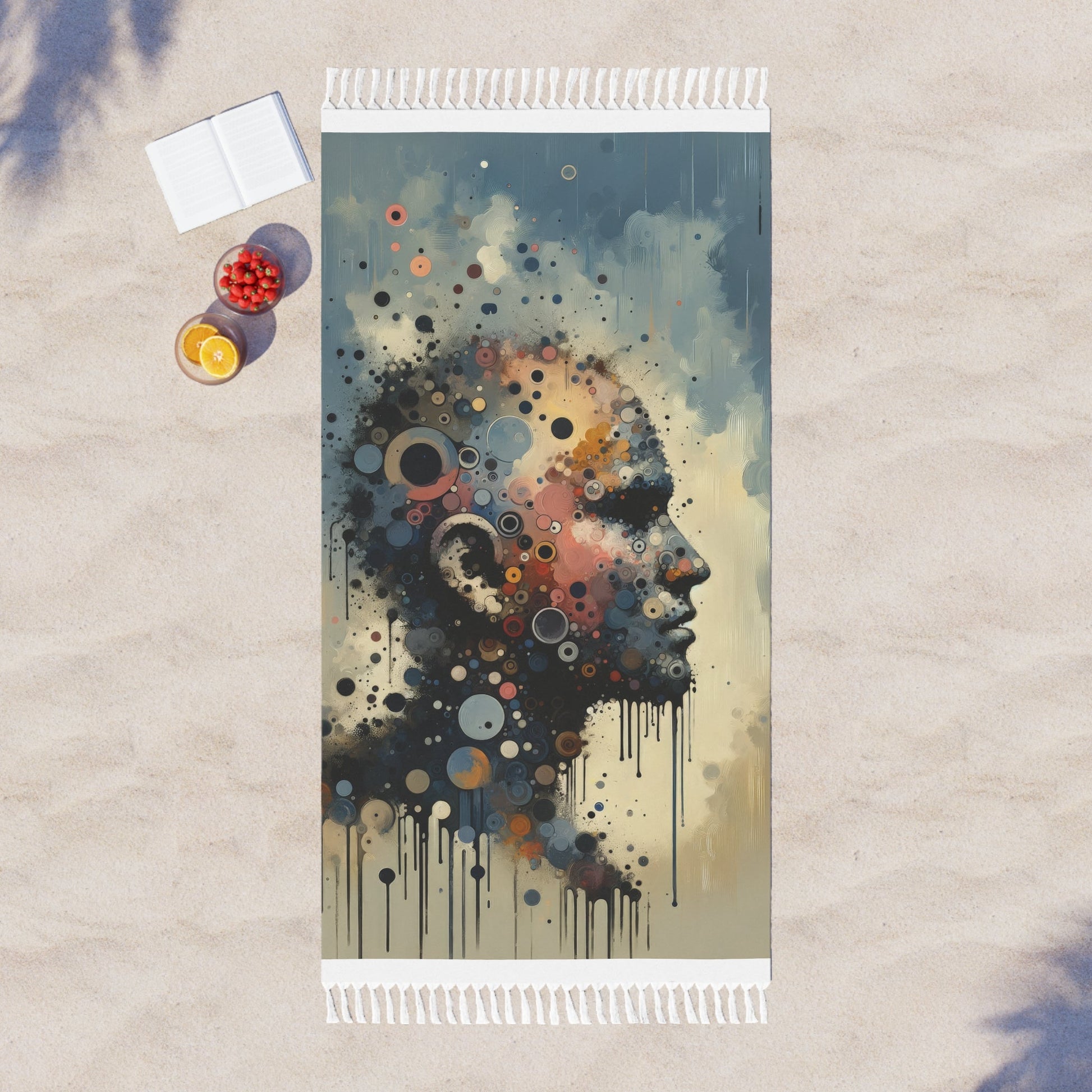 Reflective Tachism Contemplation Boho Beach Cloth - ATUH.ART