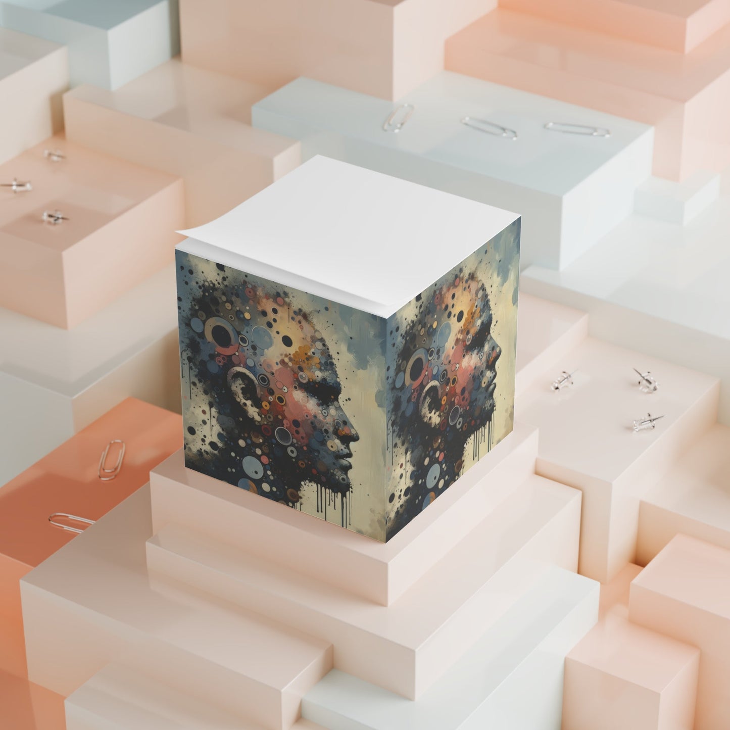 Reflective Tachism Contemplation Note Cube - ATUH.ART