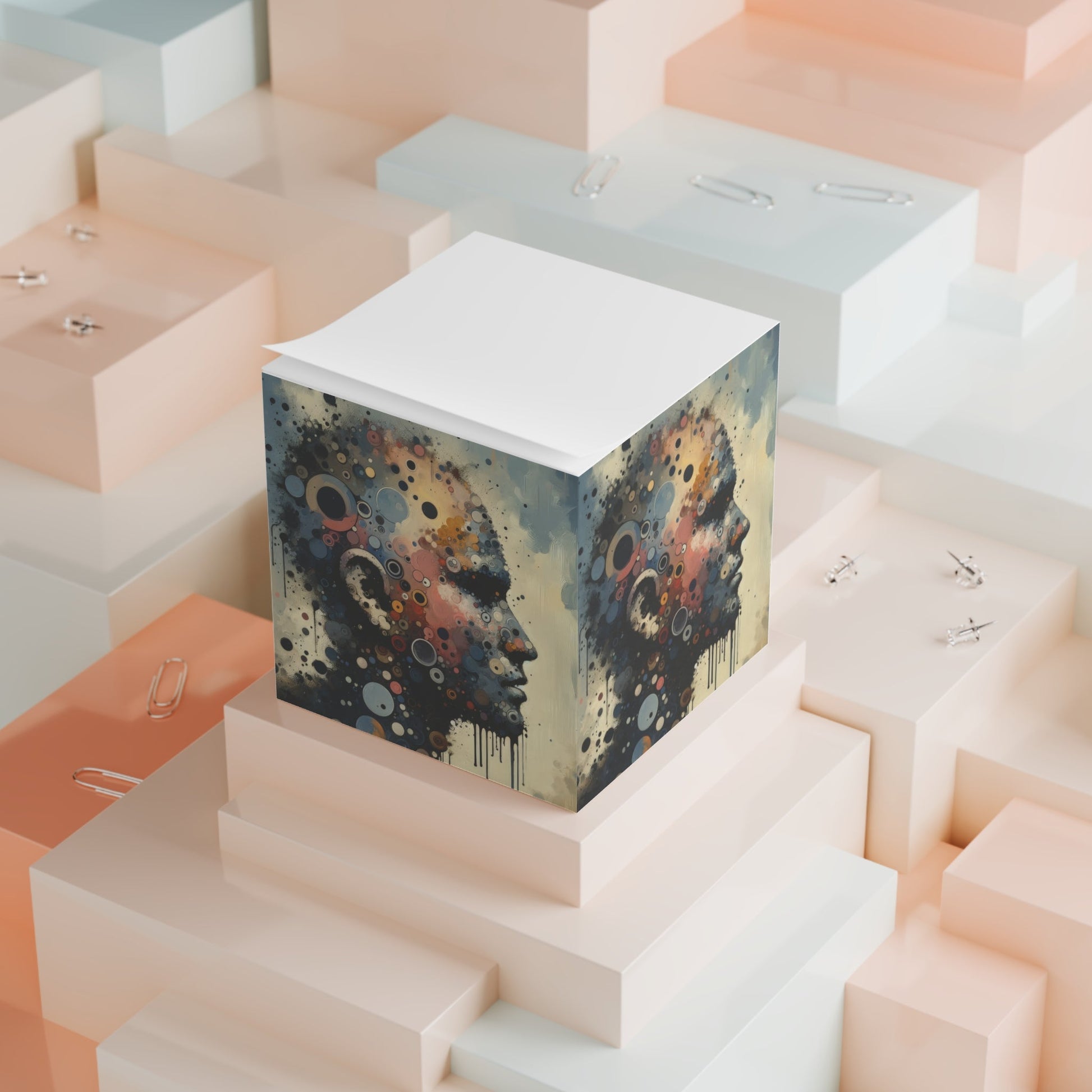 Reflective Tachism Contemplation Note Cube - ATUH.ART