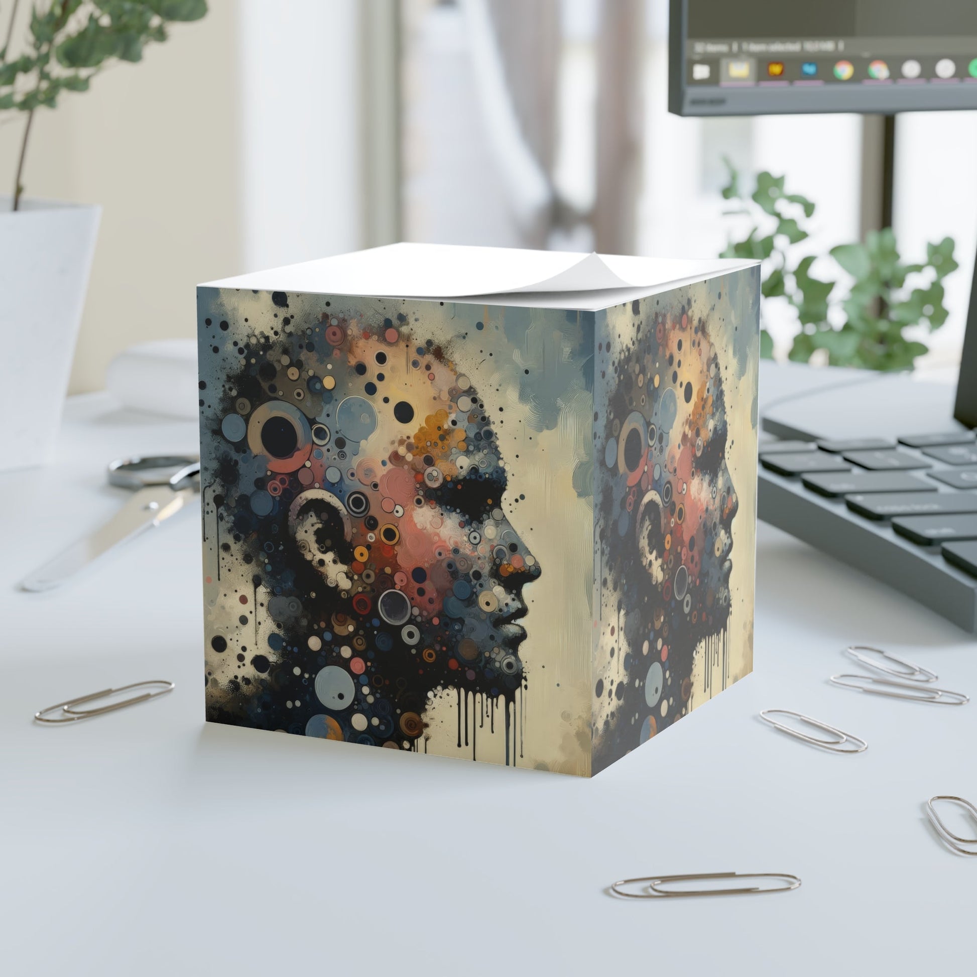 Reflective Tachism Contemplation Note Cube - ATUH.ART