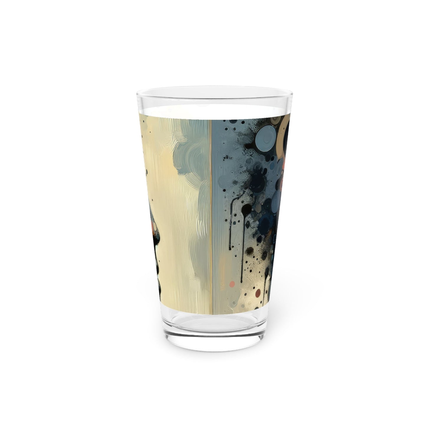 Reflective Tachism Contemplation Pint Glass, 16oz - ATUH.ART