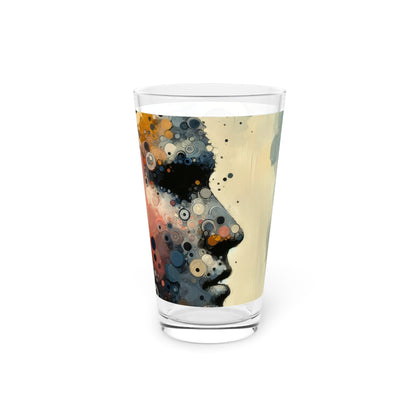 Reflective Tachism Contemplation Pint Glass, 16oz - ATUH.ART