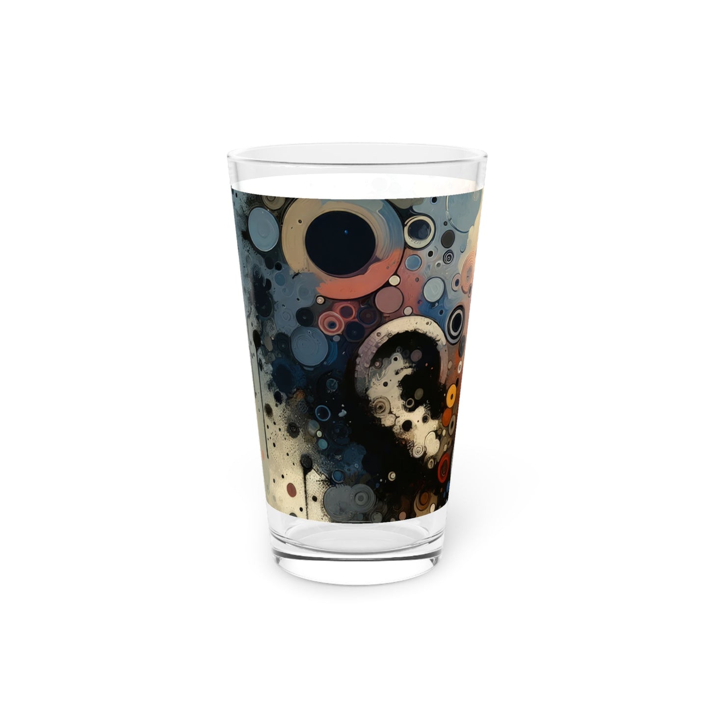 Reflective Tachism Contemplation Pint Glass, 16oz - ATUH.ART