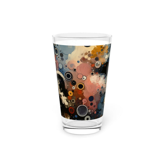 Reflective Tachism Contemplation Pint Glass, 16oz - ATUH.ART