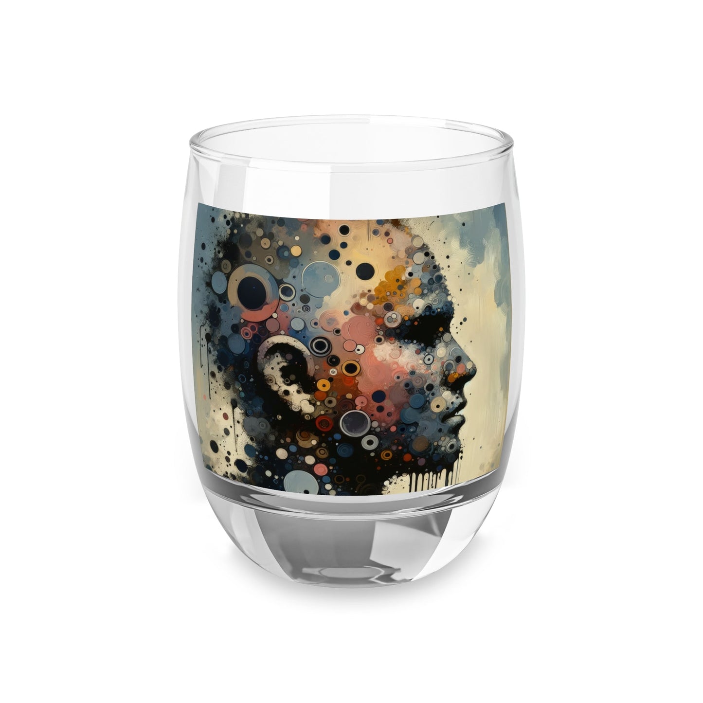 Reflective Tachism Contemplation Whiskey Glass - ATUH.ART