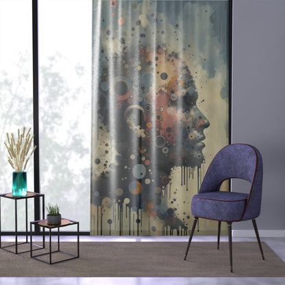 Reflective Tachism Contemplation Window Curtain - ATUH.ART