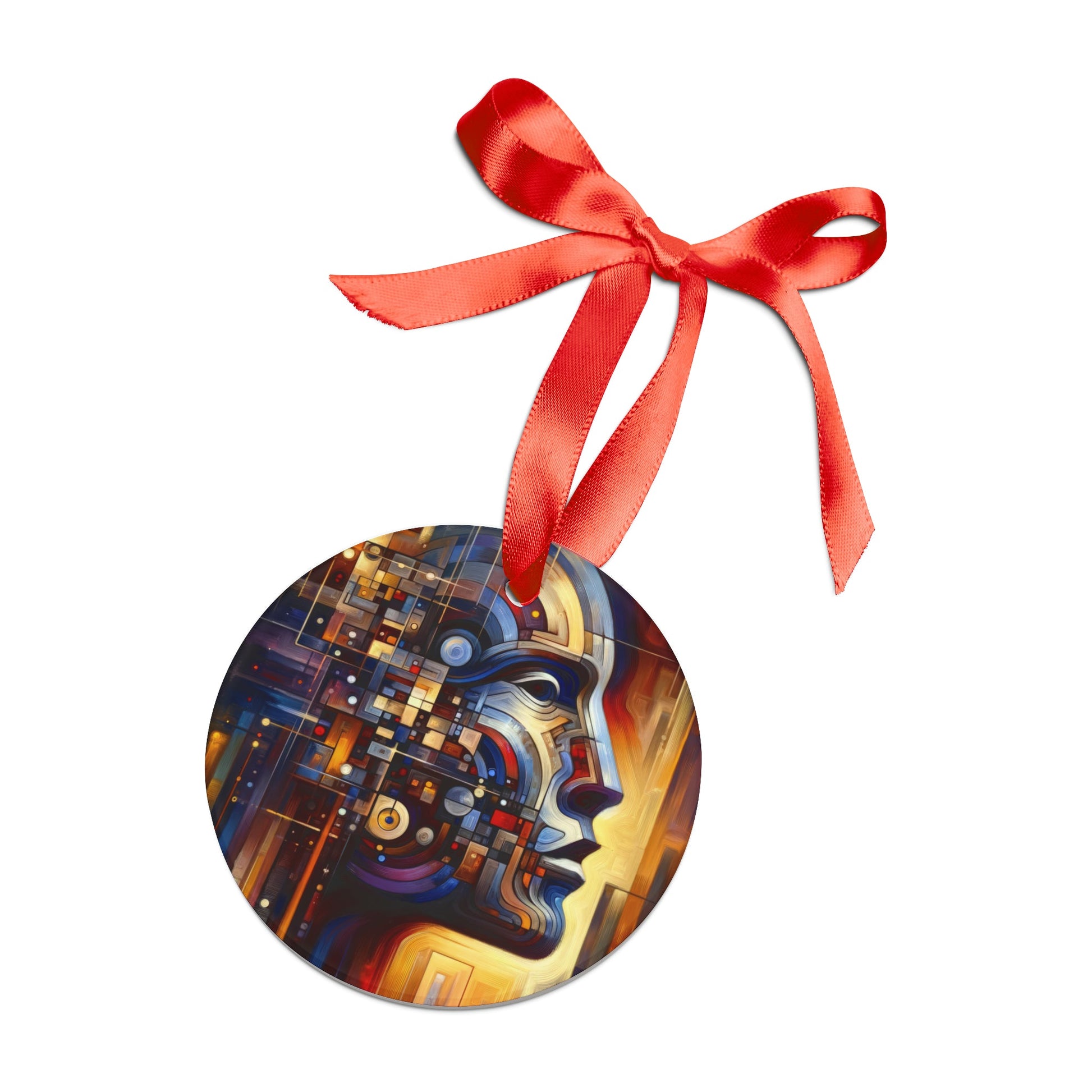Reflective Tachism Shield Acrylic Ornament with Ribbon - ATUH.ART