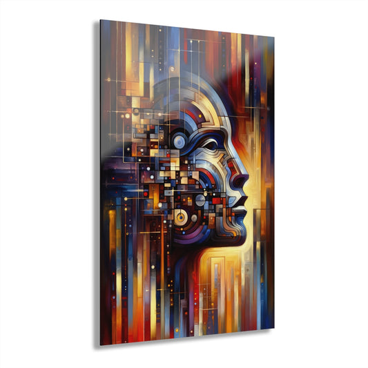 Reflective Tachism Shield Acrylic Prints (French Cleat Hanging) - ATUH.ART